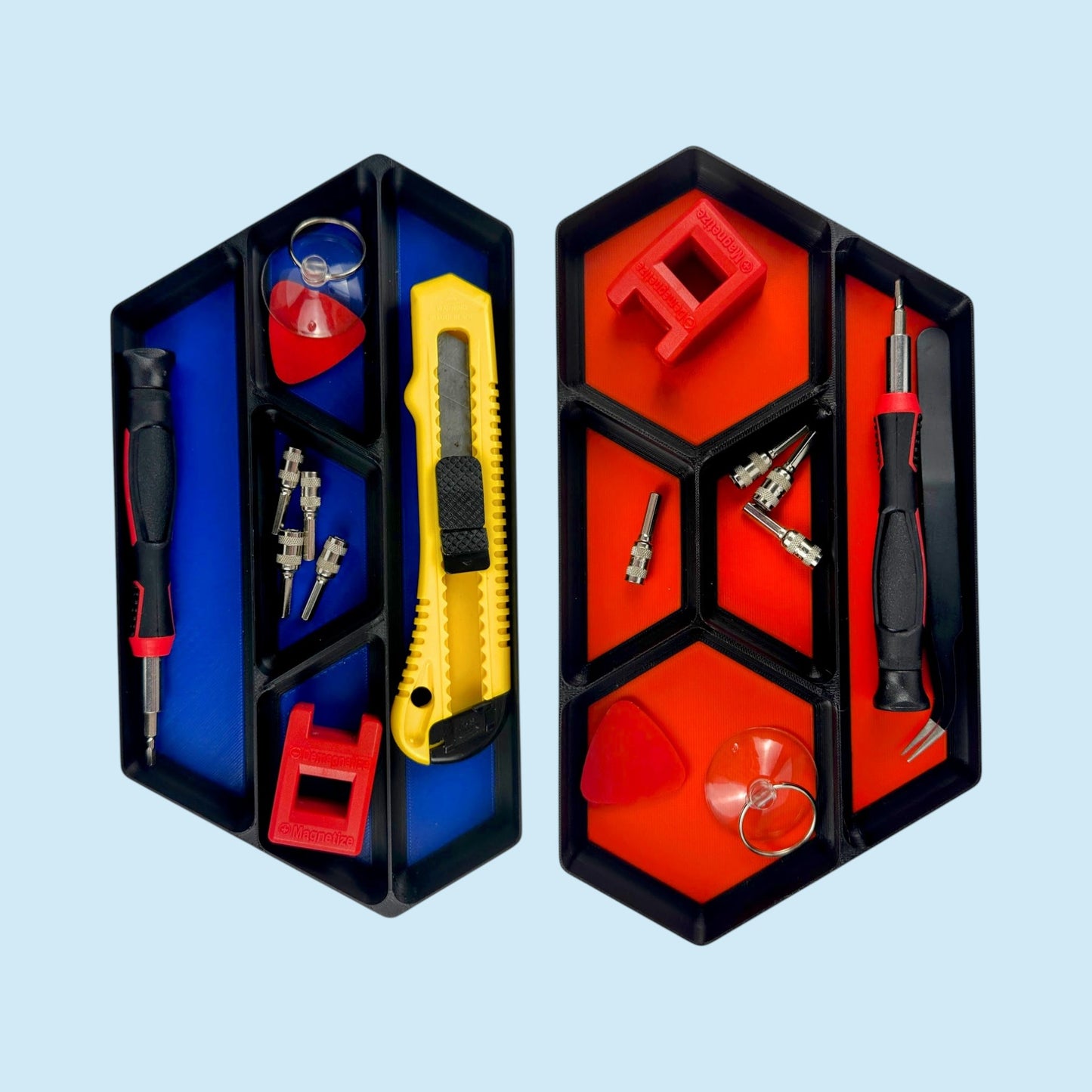 5 Bin Stackable Parts Tray - 1 Tool | Garage Organizer | Hobby Organizer | Desk Organizer | Hobby Tray | Workspace Organizer