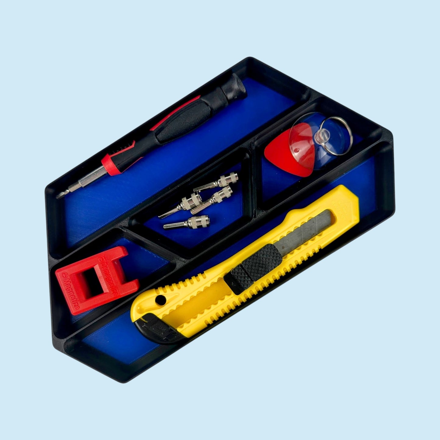 5 Bin Stackable Parts Tray - 2 Tool | Garage Organizer | Hobby Organizer | Desk Organizer | Hobby Tray | Workspace Organizer