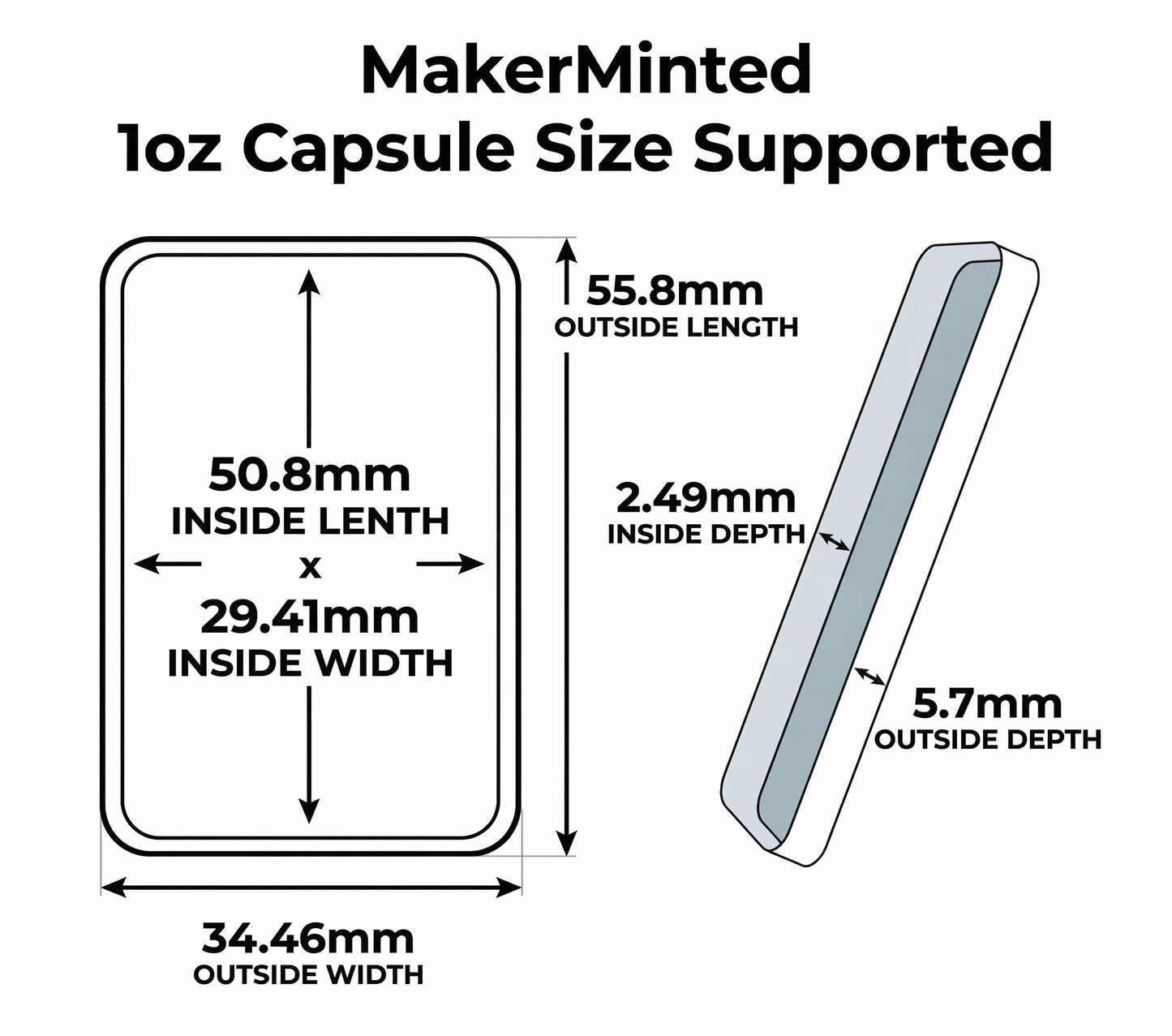 1oz Silver Bar Capsule Box - 20 Slot - Direct Fit Air-Tite