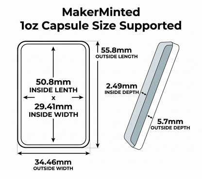 1oz Silver Bar Capsule Box - 20 Slot - Direct Fit Air-Tite