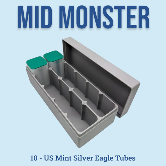 1oz Silver Eagle Mid Monster Box | 10 US Mint Tubes | 9 colors options | 2x5 layout | Mini Monster