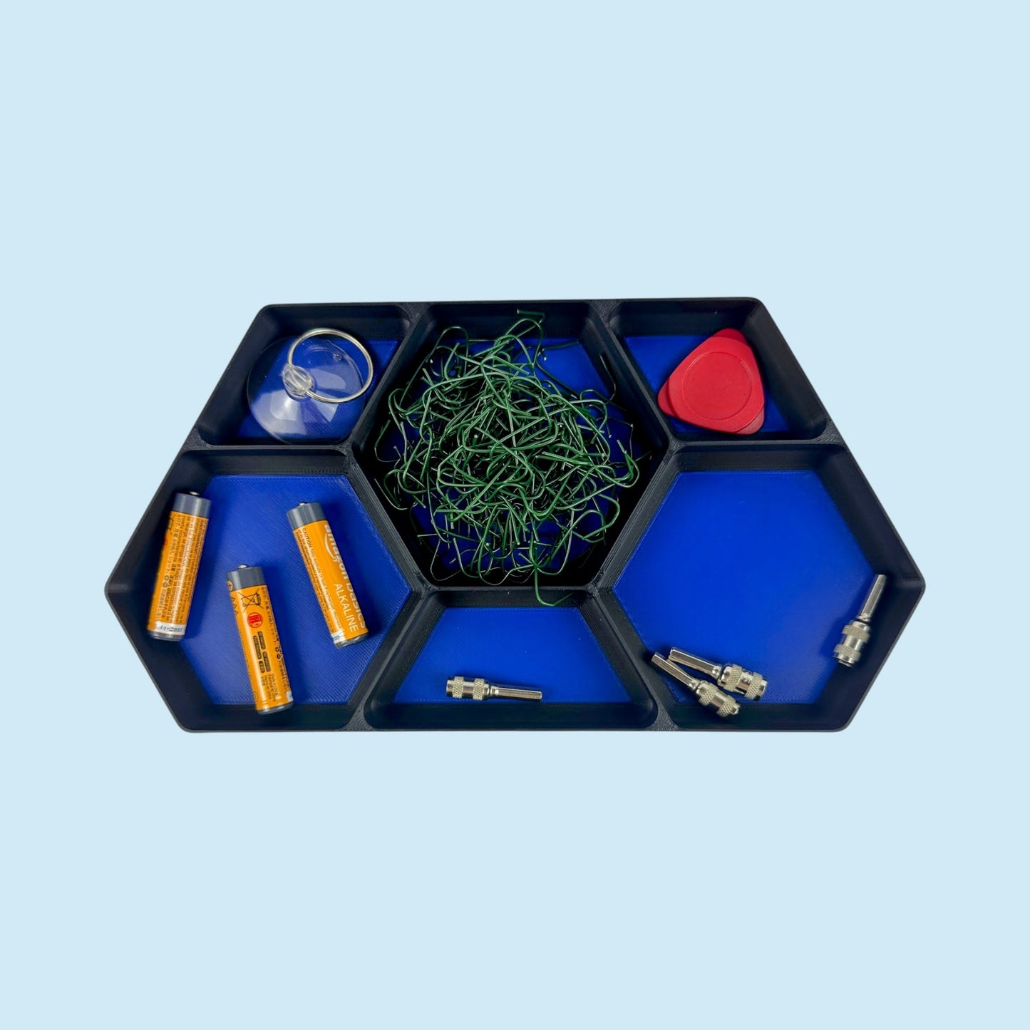 Six Bin Stackable Parts Tray | Garage Organizer | Hobby Organizer | Desk Organizer | Hobby Tray | Workspace Organizer