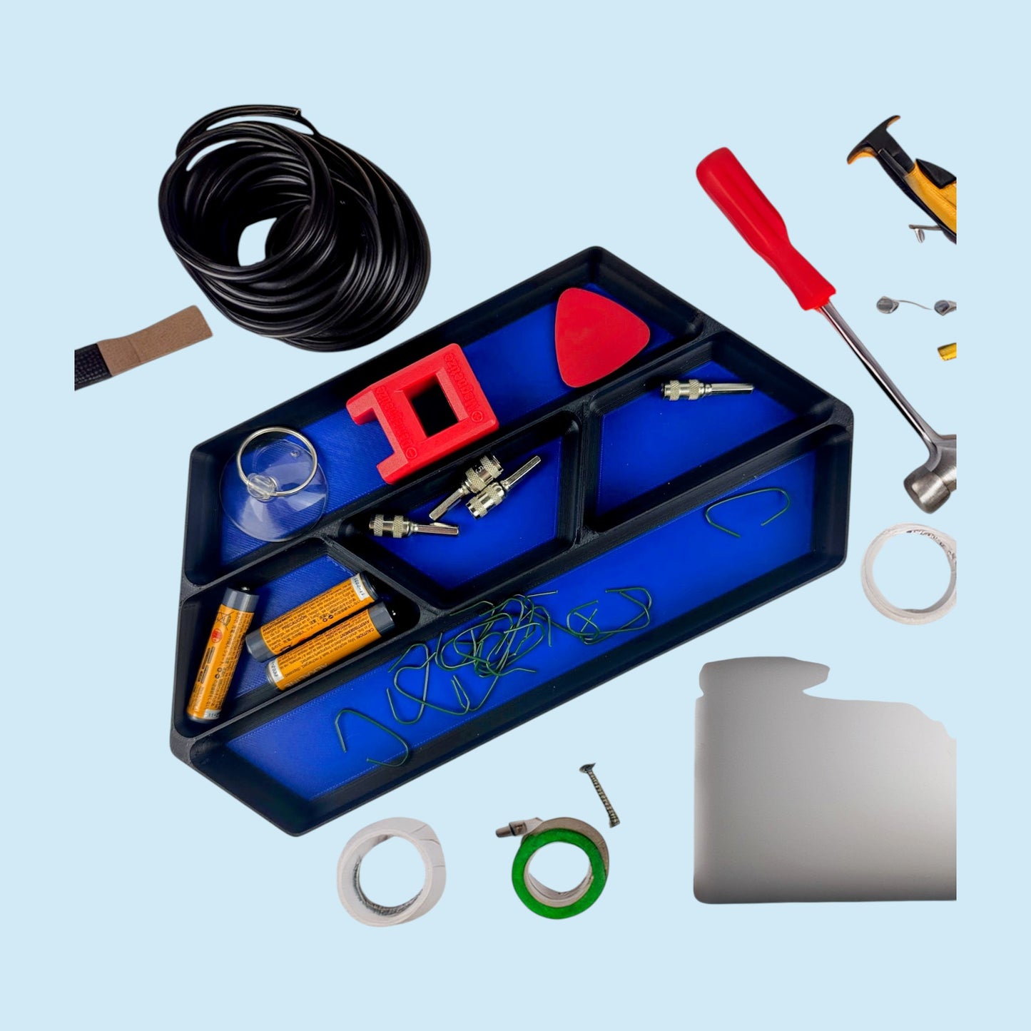 5 Bin Stackable Parts Tray - 2 Tool | Garage Organizer | Hobby Organizer | Desk Organizer | Hobby Tray | Workspace Organizer