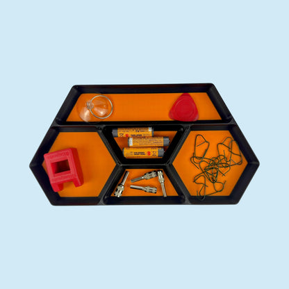 5 Bin Stackable Parts Tray - 1 Tool | Garage Organizer | Hobby Organizer | Desk Organizer | Hobby Tray | Workspace Organizer