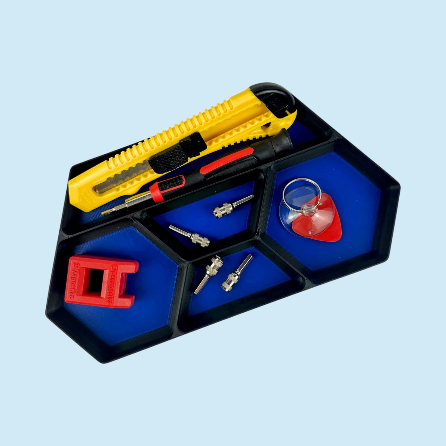 5 Bin Stackable Parts Tray - 1 Tool | Garage Organizer | Hobby Organizer | Desk Organizer | Hobby Tray | Workspace Organizer