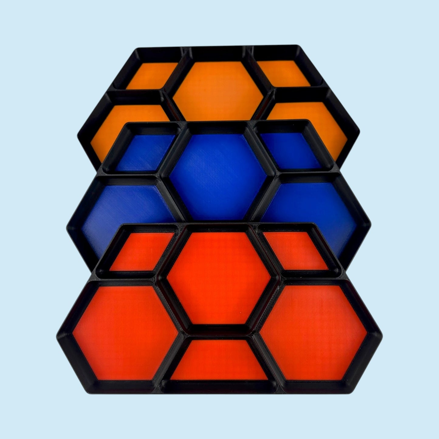 Six Bin Stackable Parts Tray | Garage Organizer | Hobby Organizer | Desk Organizer | Hobby Tray | Workspace Organizer