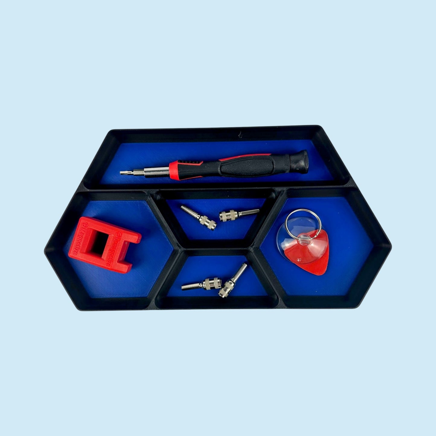 5 Bin Stackable Parts Tray - 1 Tool | Garage Organizer | Hobby Organizer | Desk Organizer | Hobby Tray | Workspace Organizer