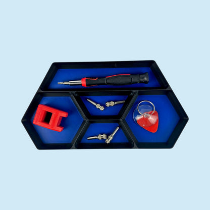 5 Bin Stackable Parts Tray - 1 Tool | Garage Organizer | Hobby Organizer | Desk Organizer | Hobby Tray | Workspace Organizer
