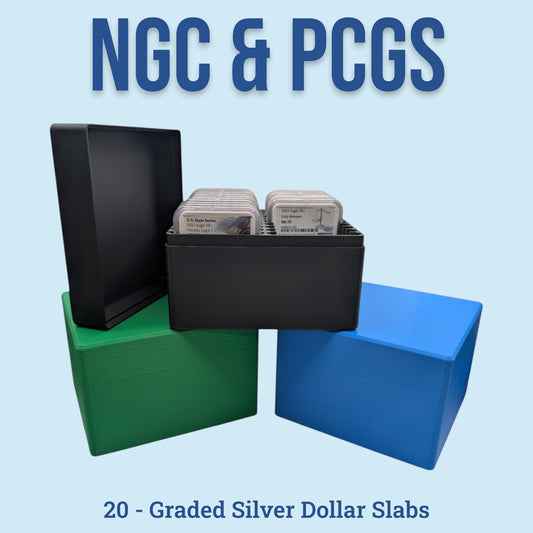 NGC PCGS Graded Coin Slab Box - 20 Slot Dual Row - Certified Silver Dollar