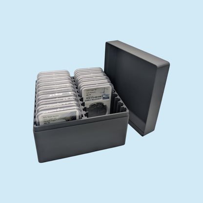 Graded Coin Storage Box | 20 Certified NGC and PCGS 1oz Silver Dollar Slabs | 2x10 Layout | 9 Color Options | Optional Customized Text