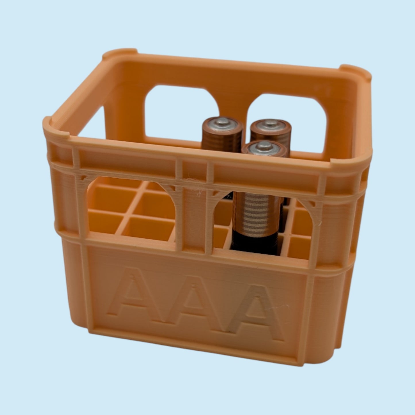 Pastel Crate Styled Battery Storage | Battery Case for AAA, AA, 9v, 18650, 18500, CR2032 | Organizer | Stackable | 3D Printed | Unique Gift