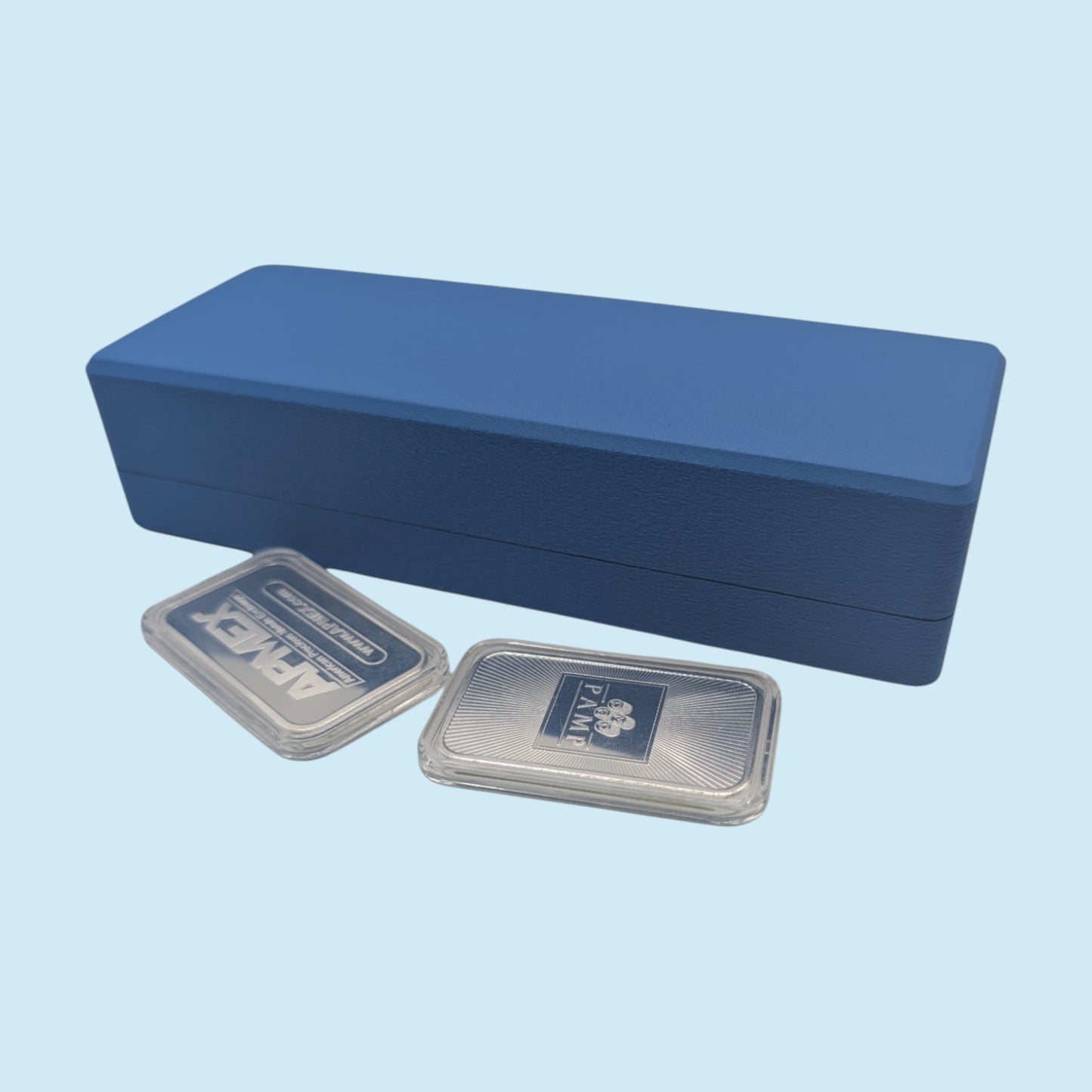 1oz Silver Bars Storage Box for Direct-Fit Capsules | Holds 20 1oz Silver Bars | 1x20 Layout | 9 color Options | Optional Customized Text