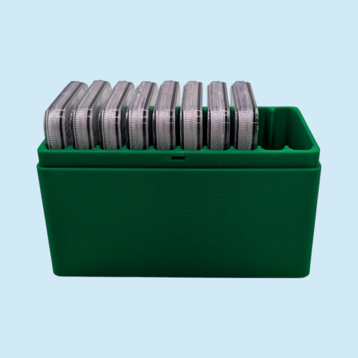 Graded Coin Storage Box | 10 Certified NGC and PCGS 1oz Silver DollarSlabs | 1x10 Layout | 9 Color Options | Optional Customized Text