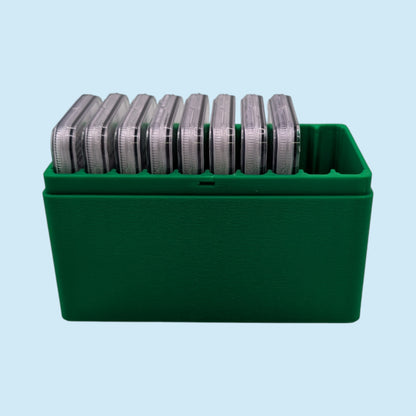 Graded Coin Storage Box | 10 Certified NGC and PCGS 1oz Silver DollarSlabs | 1x10 Layout | 9 Color Options | Optional Customized Text