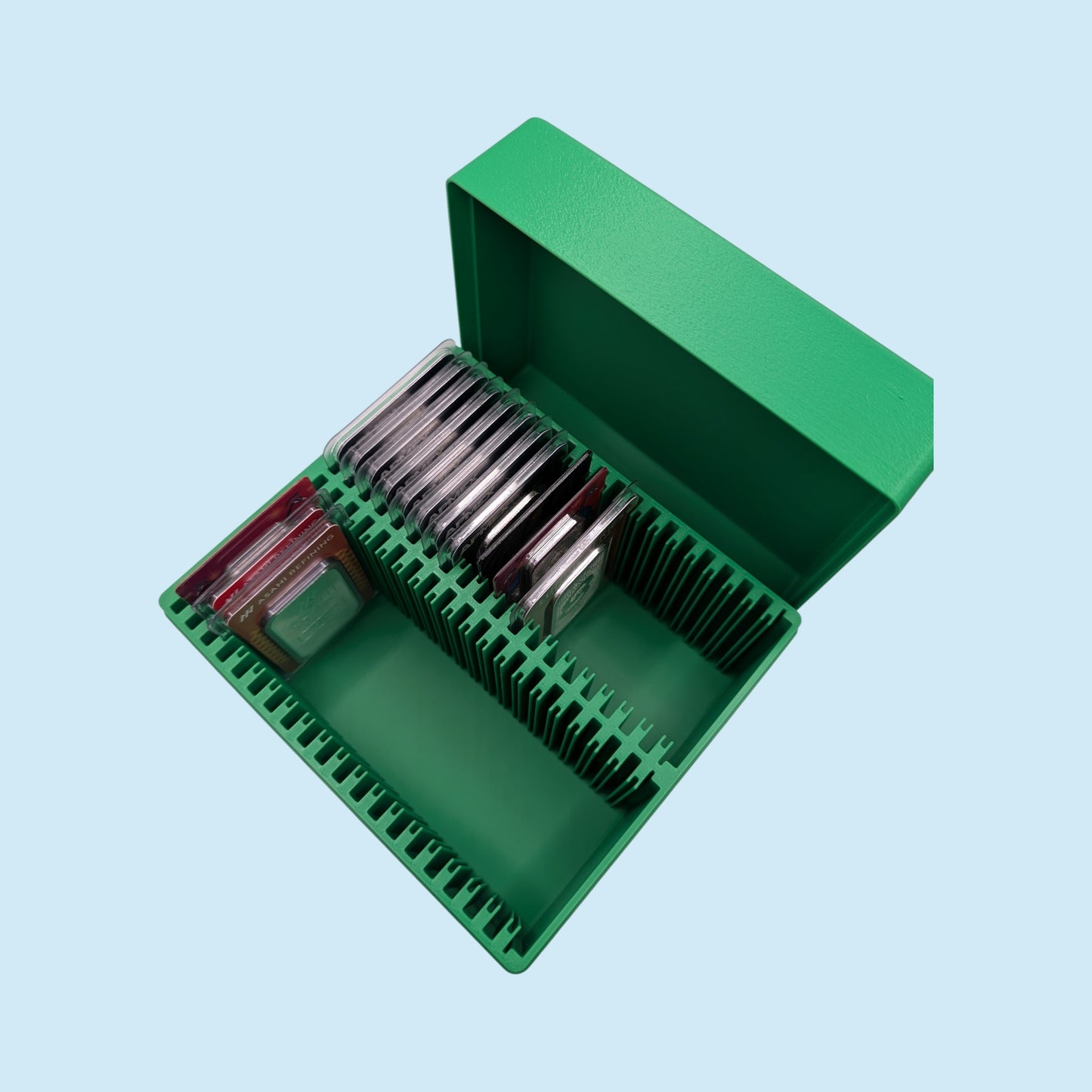 1 oz Gold and Silver Bar Assay Card Case | Holds 40 Common Assay Cards | 9 color options | 2x20 Layout | Optional Customizable Text on lid