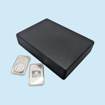 1oz Silver Bars Storage Box for Direct-Fit Capsules | Holds 40 1oz Silver Bars | 2x20 Layout | 9 color Options | Optional Customized Text