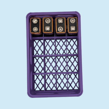 Large Crate Style Battery Storage | Battery Case for AAA, AA, 9v, 18650, 18500 | Organizer | Stackable | 3D Printed | Unique Gift