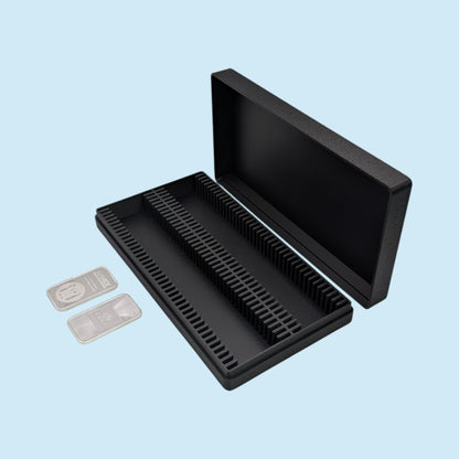 1oz Silver Bars Storage Box without Capsules | Holds 80 1oz Silver Bars | 2x40 Layout | 9 color Options | Optional Customized Text