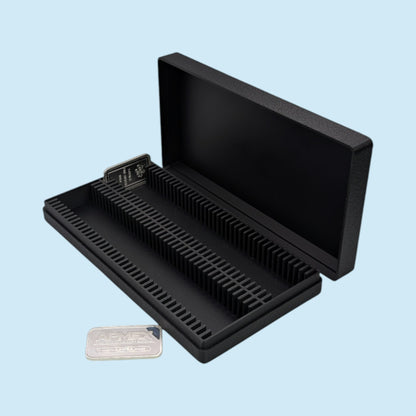 1oz Silver Bars Storage Box without Capsules | Holds 80 1oz Silver Bars | 2x40 Layout | 9 color Options | Optional Customized Text