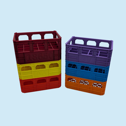 Large Crate Style Battery Storage | Battery Case for AAA, AA, 9v, 18650, 18500 | Organizer | Stackable | 3D Printed | Unique Gift