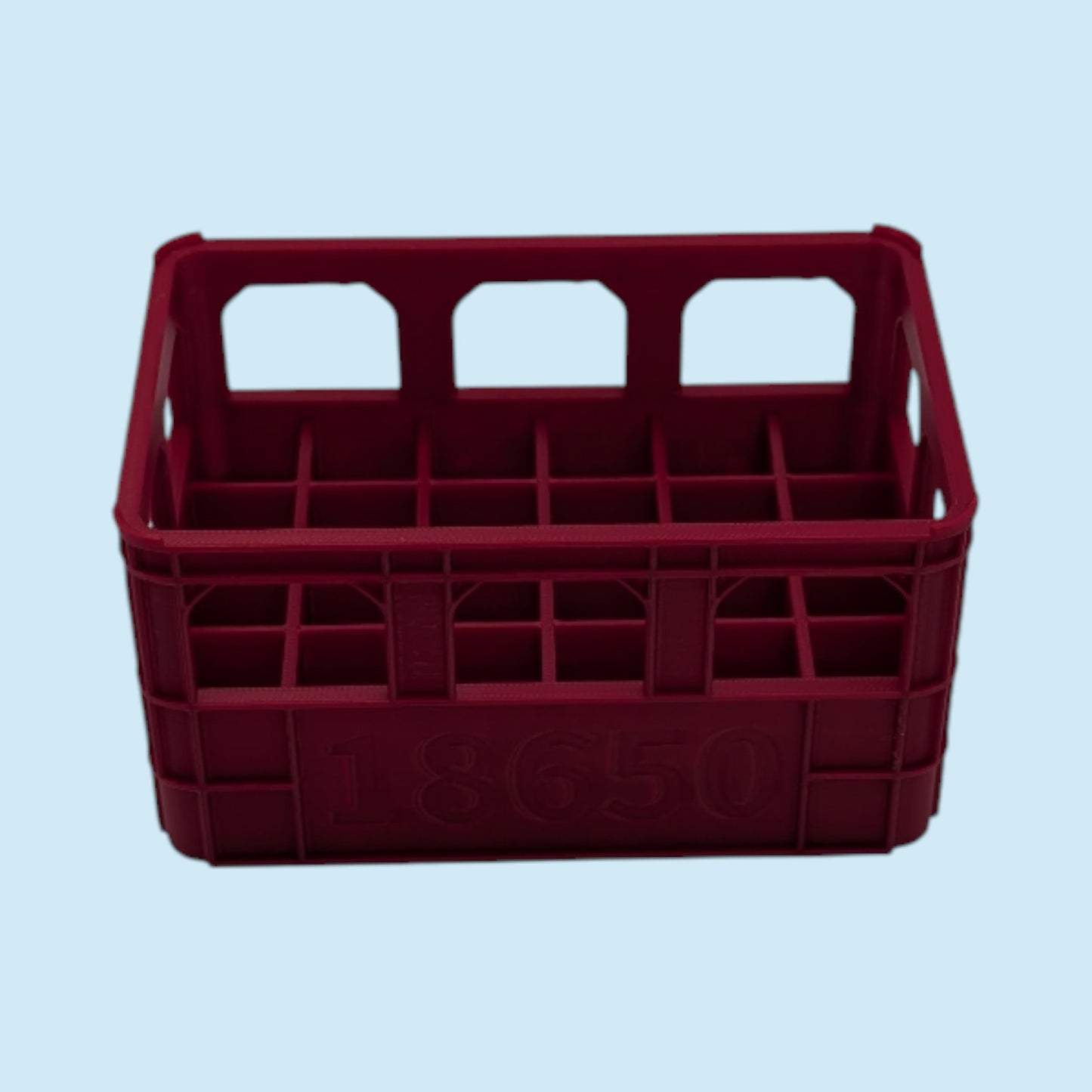 Large Crate Style Battery Storage | Battery Case for AAA, AA, 9v, 18650, 18500 | Organizer | Stackable | 3D Printed | Unique Gift