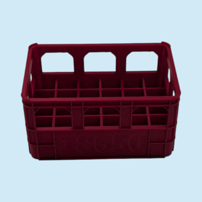 Large Crate Style Battery Storage | Battery Case for AAA, AA, 9v, 18650, 18500 | Organizer | Stackable | 3D Printed | Unique Gift