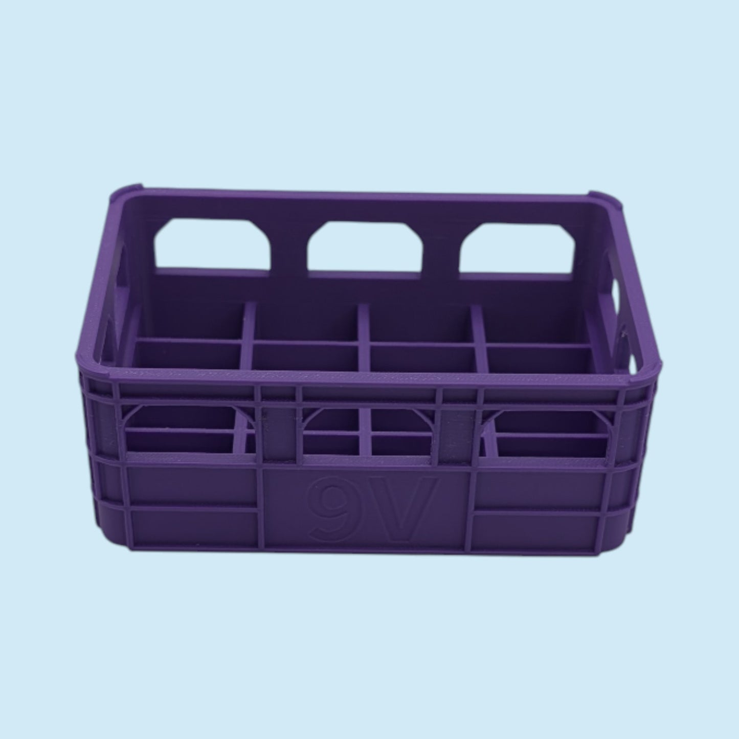 Large Crate Style Battery Storage | Battery Case for AAA, AA, 9v, 18650, 18500 | Organizer | Stackable | 3D Printed | Unique Gift
