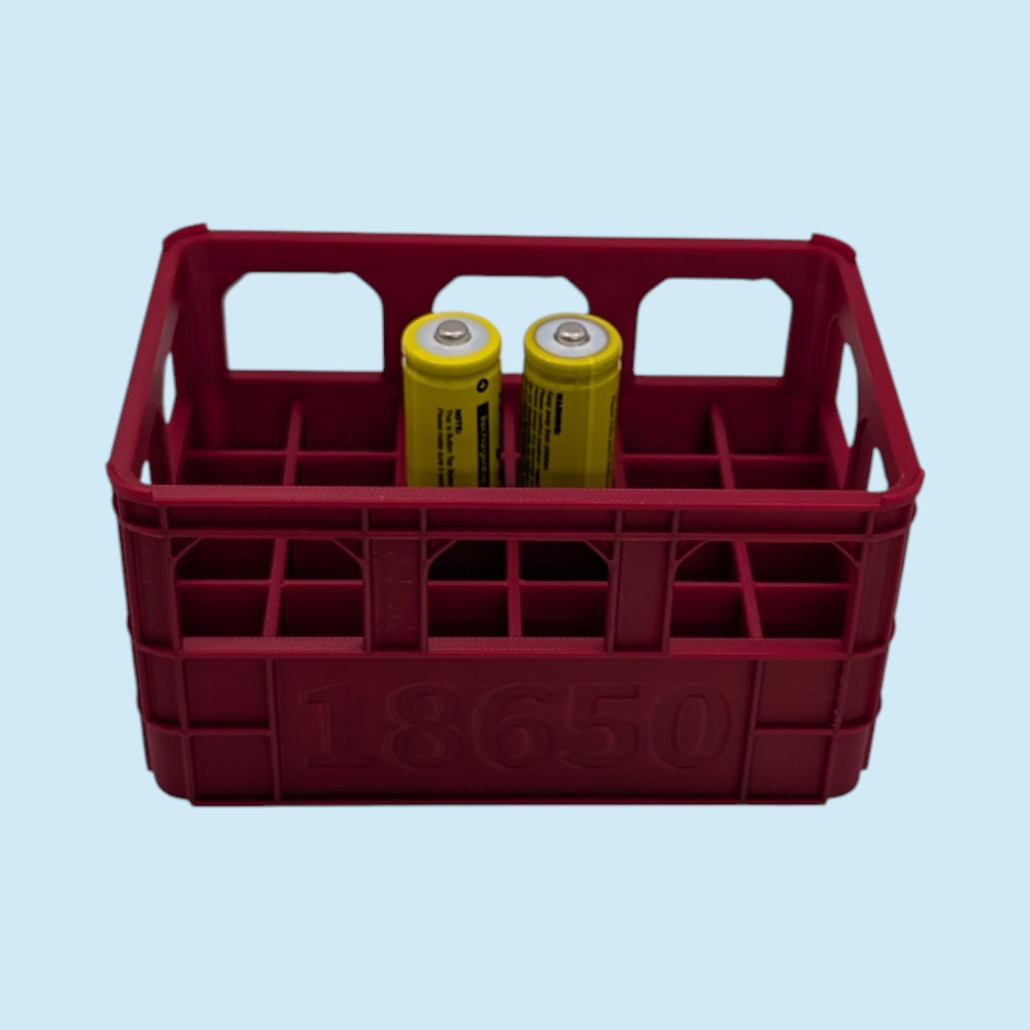 Large Crate Style Battery Storage | Battery Case for AAA, AA, 9v, 18650, 18500 | Organizer | Stackable | 3D Printed | Unique Gift
