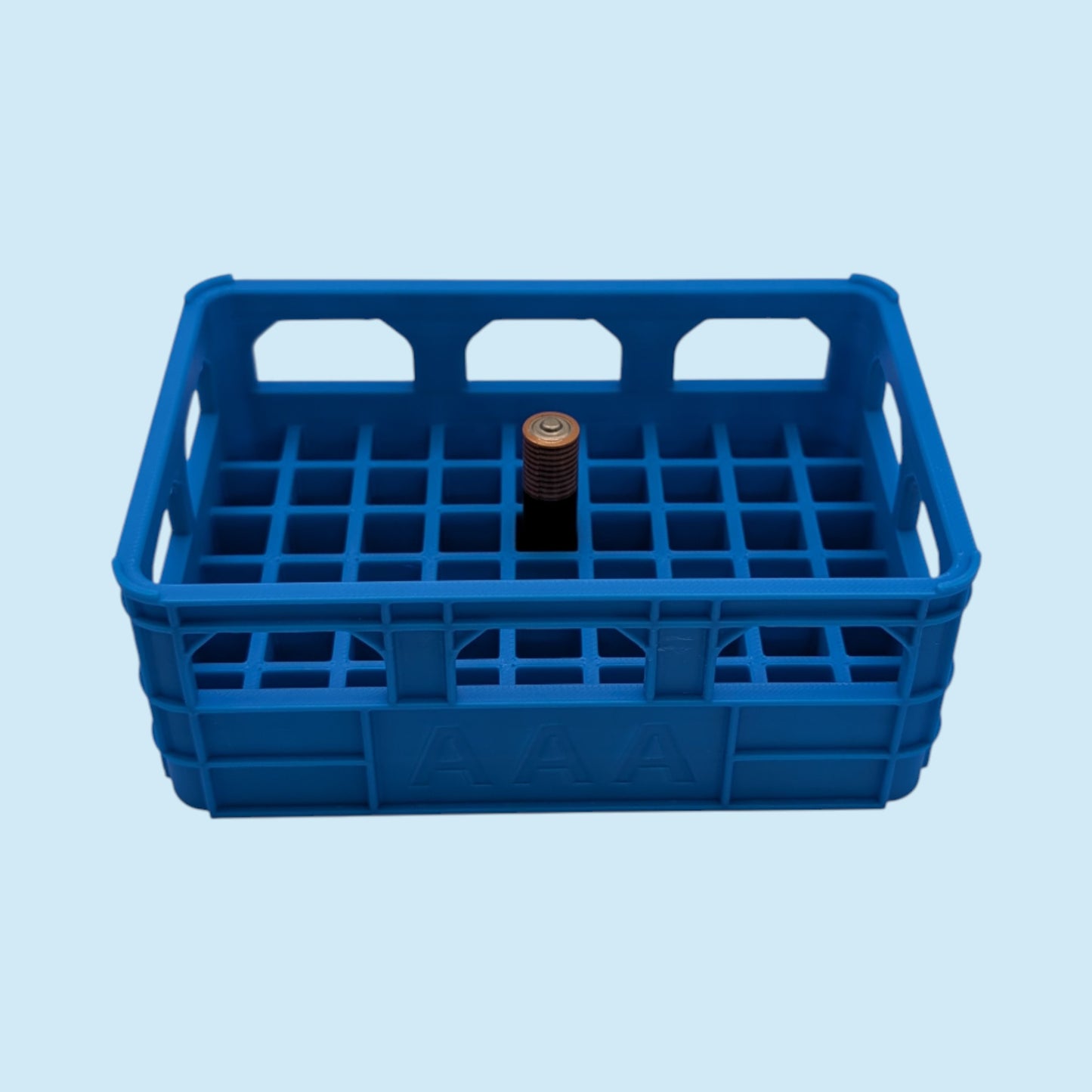 Large Crate Style Battery Storage | Battery Case for AAA, AA, 9v, 18650, 18500 | Organizer | Stackable | 3D Printed | Unique Gift