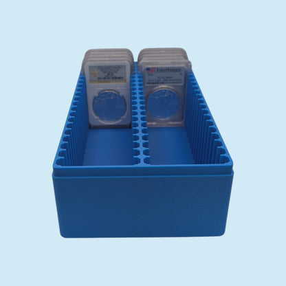 Graded Coin Storage Box | 40 Certified NGC and PCGS 1oz Silver Dollar Slabs | 2x20 Layout | 9 Color Options | Optional Customized Text