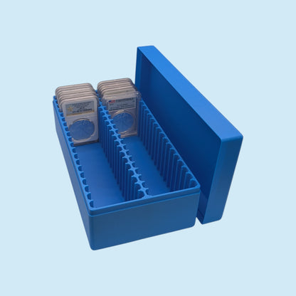 Graded Coin Storage Box | 40 Certified NGC and PCGS 1oz Silver Dollar Slabs | 2x20 Layout | 9 Color Options | Optional Customized Text