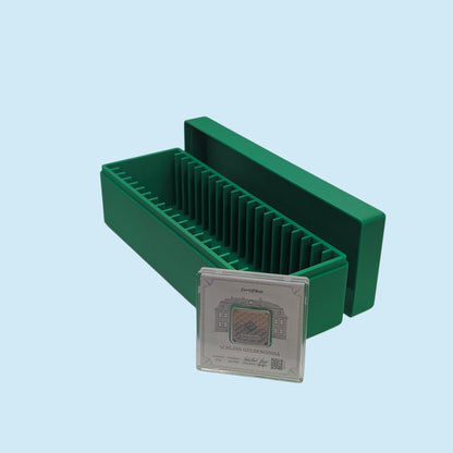 Premium Storage Box for Large Sized Geiger Edelmetalle Square Assay Silver Bars (20 Slots)