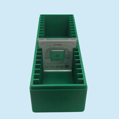 Premium Storage Box for Large Sized Geiger Edelmetalle Square Assay Silver Bars (20 Slots)