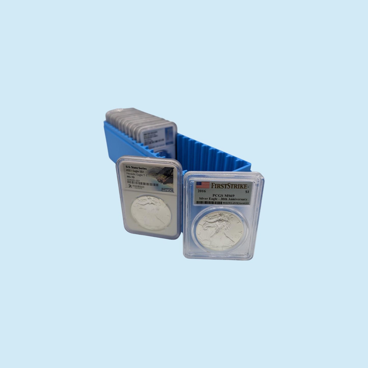 NGC PCGS Graded Coin Slab Box - 20 Slot Single Row - Certified Silver Dollar