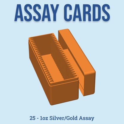 Universal 1 oz Gold and Silver Bar Assay Card Case | Holds 25 Common Assay Cards | 9 colors to choose from | Optional Custom Text on lid