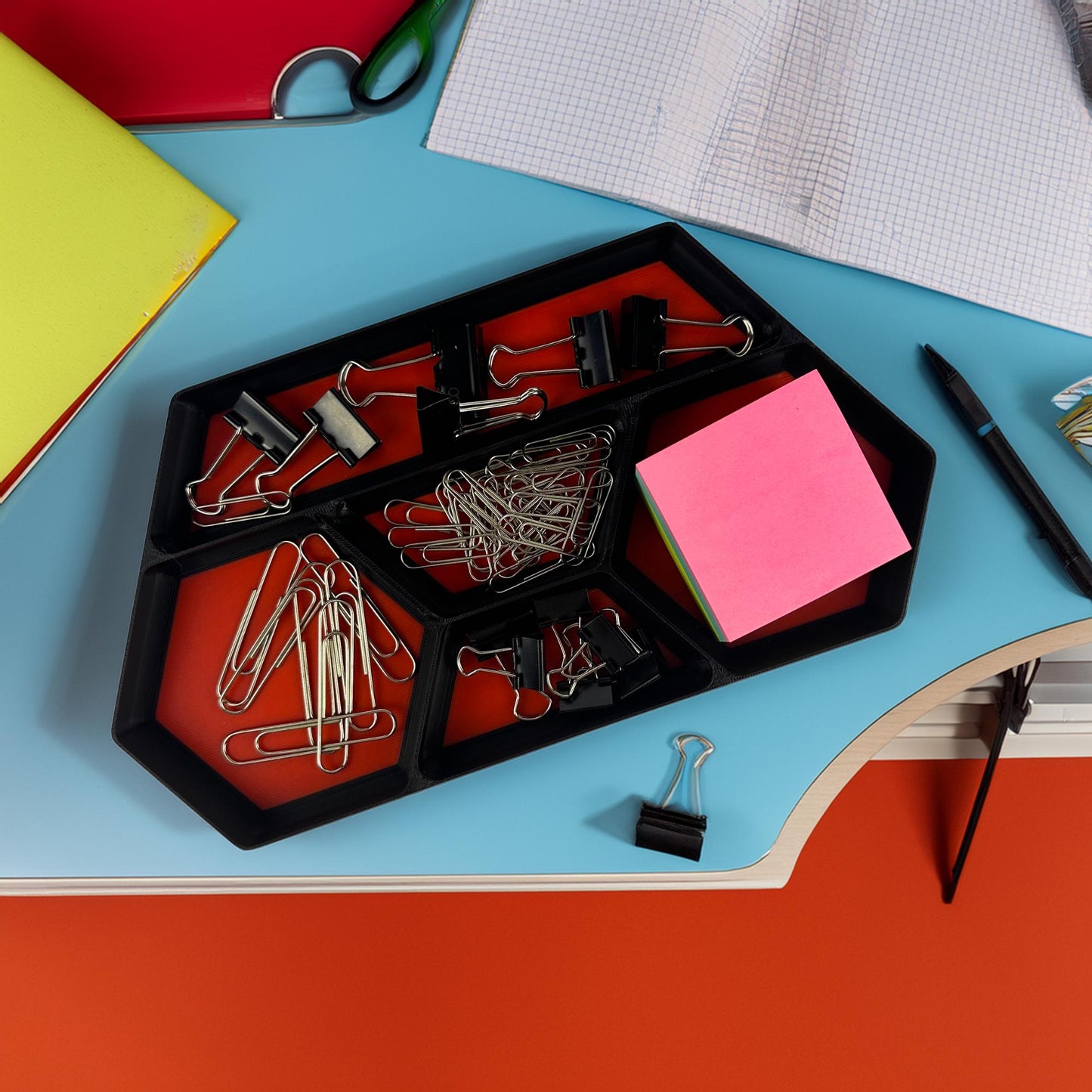 5 Bin Stackable Parts Tray - 1 Tool | Garage Organizer | Hobby Organizer | Desk Organizer | Hobby Tray | Workspace Organizer