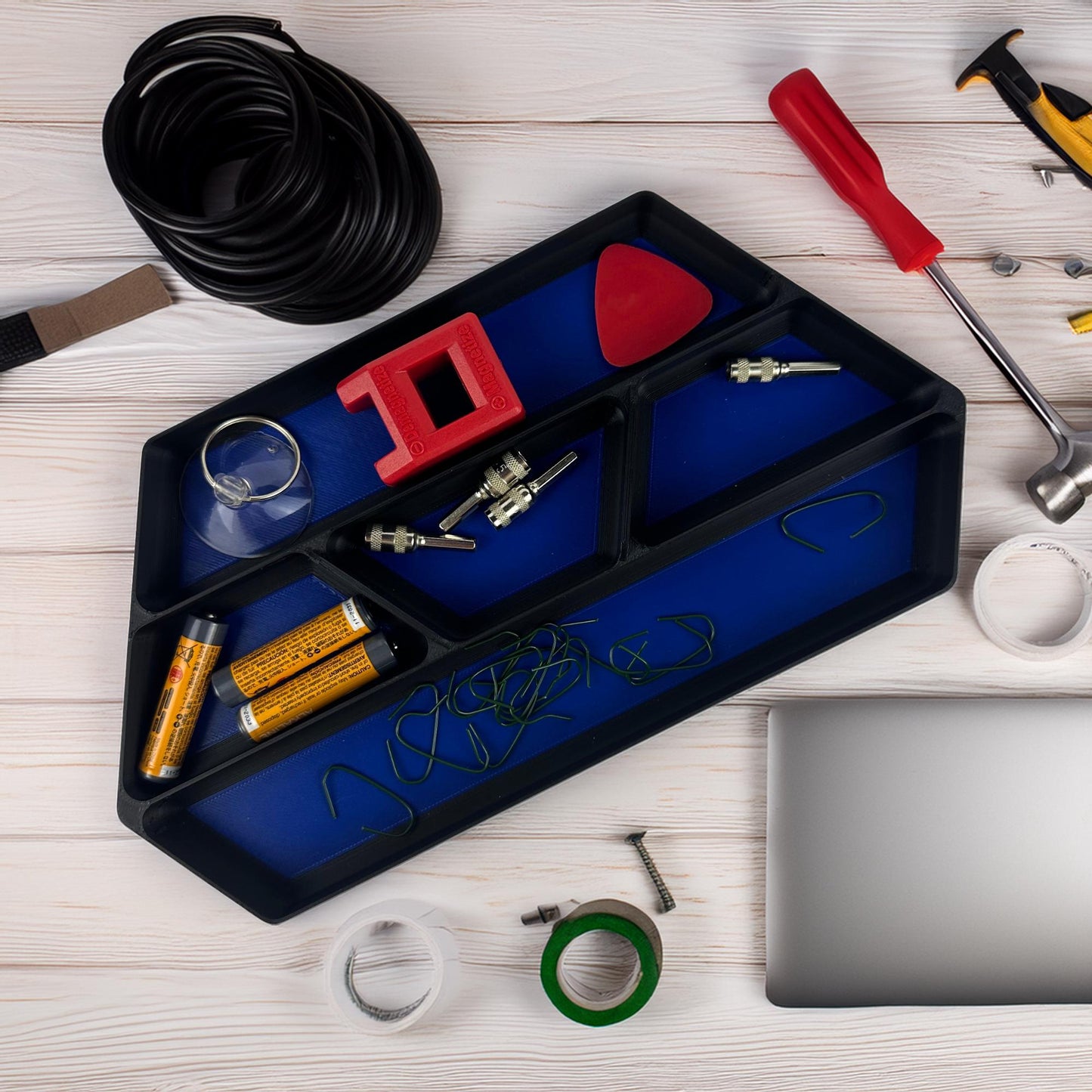 5 Bin Stackable Parts Tray - 2 Tool | Garage Organizer | Hobby Organizer | Desk Organizer | Hobby Tray | Workspace Organizer