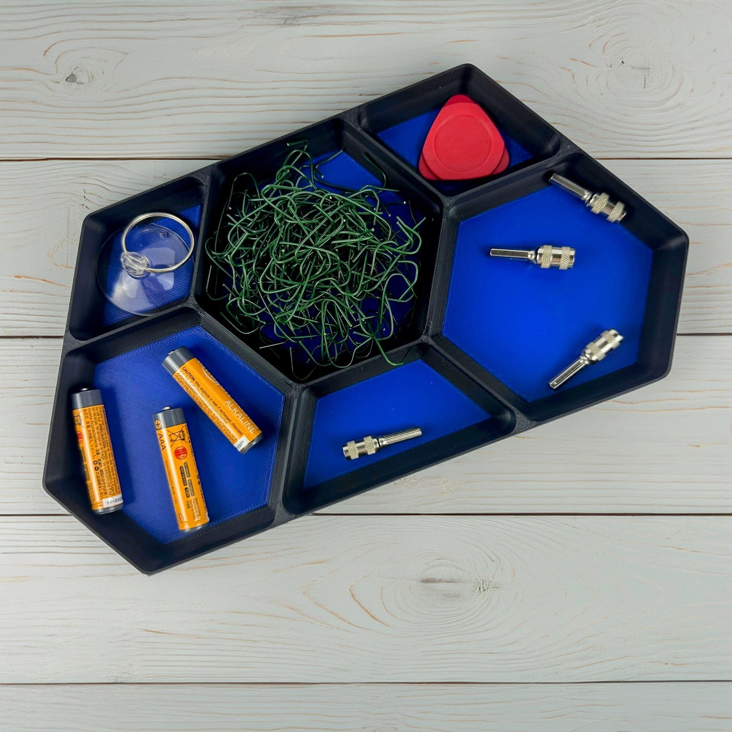 Six Bin Stackable Parts Tray | Garage Organizer | Hobby Organizer | Desk Organizer | Hobby Tray | Workspace Organizer