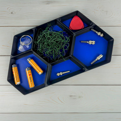 Six Bin Stackable Parts Tray | Garage Organizer | Hobby Organizer | Desk Organizer | Hobby Tray | Workspace Organizer