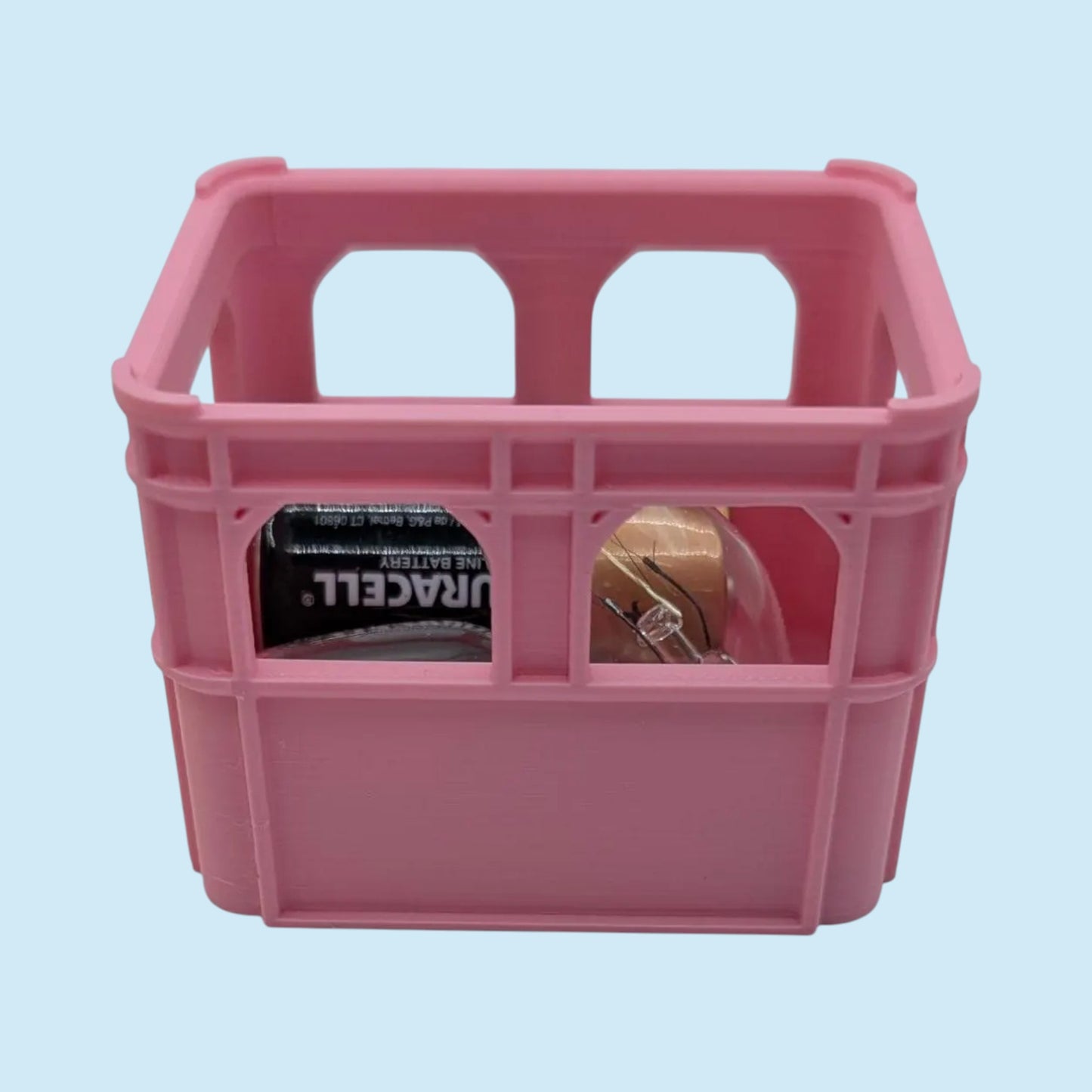 Pastel Crate Styled Battery Storage | Battery Case for AAA, AA, 9v, 18650, 18500, CR2032 | Organizer | Stackable | 3D Printed | Unique Gift