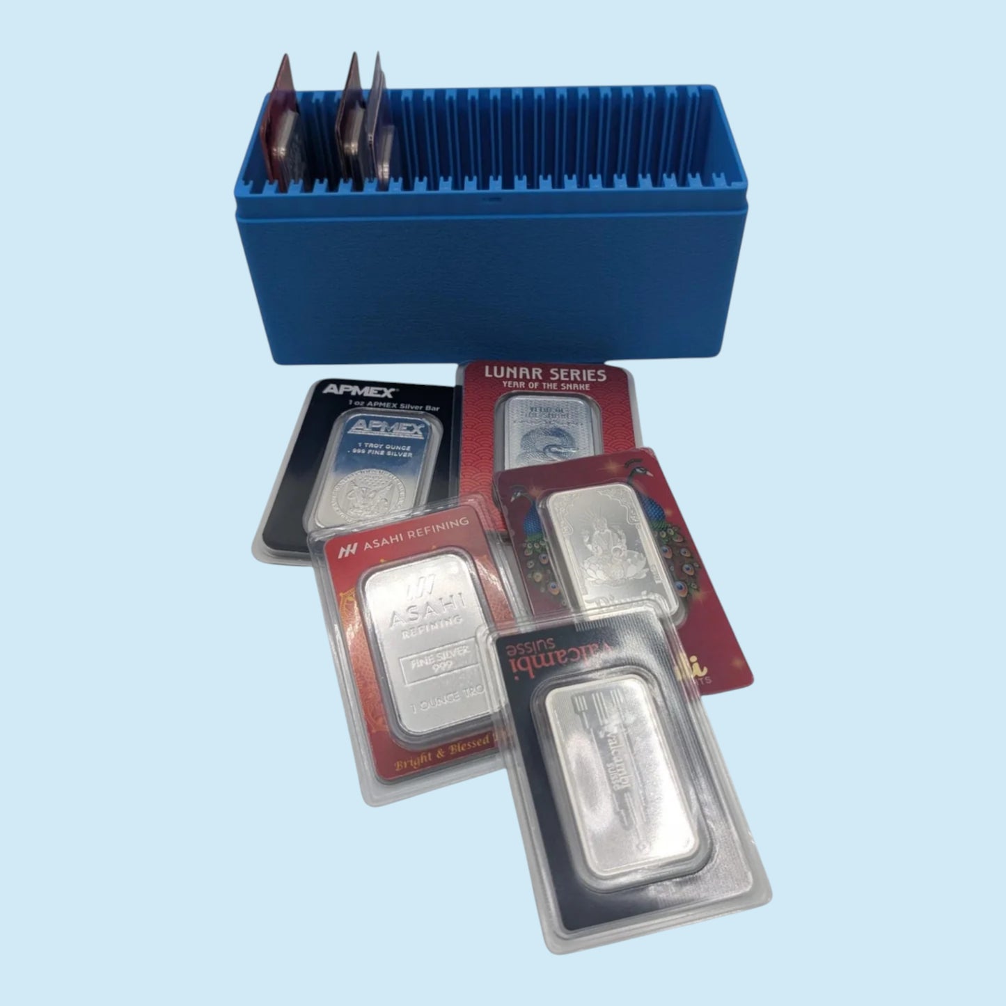 1 oz Gold and Silver Bar Assay Card Case | Holds 20 Common Assay Cards | 9 colors to choose from | Optional Customizable Text on lid