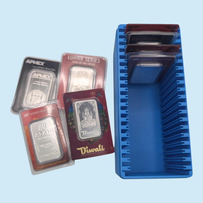 1 oz Gold and Silver Bar Assay Card Case | Holds 20 Common Assay Cards | 9 colors to choose from | Optional Customizable Text on lid