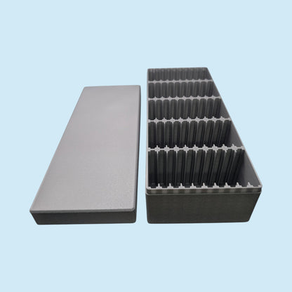 Graded Coin Storage Box | 50 Certified NGC and PCGS 1oz Silver Dollar Slabs | 5x10 Layout | 9 Color Options | Optional Customized Text