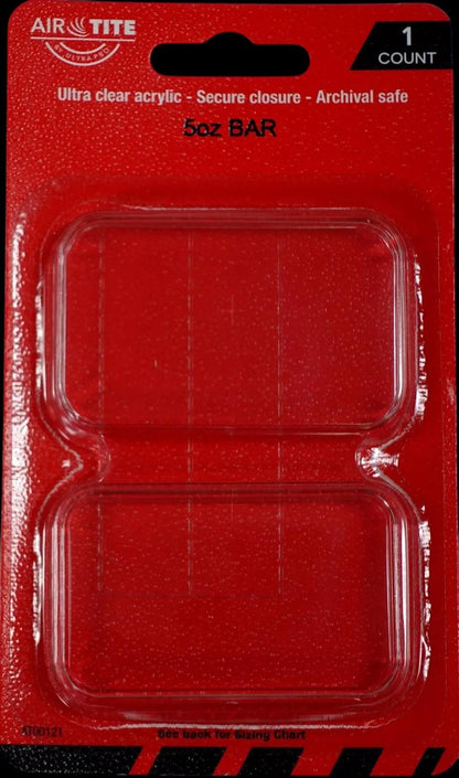 5oz Silver Bars Storage Box for Direct-Fit Capsules | Holds 15 5oz Silver Bars | 1x15 Layout | 9 color Options | Optional Customized Text