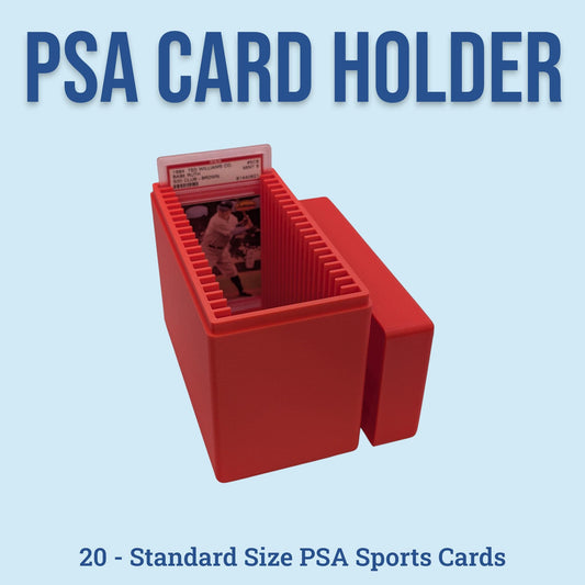20 Slot PSA Graded Card Storage Box | Pokemon, Baseball, Football Slab Holder | Trading Card Organizer | 9 Color Choices Optional Custom Txt