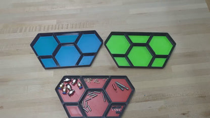Six Bin Stackable Parts Tray | Garage Organizer | Hobby Organizer | Desk Organizer | Hobby Tray | Workspace Organizer